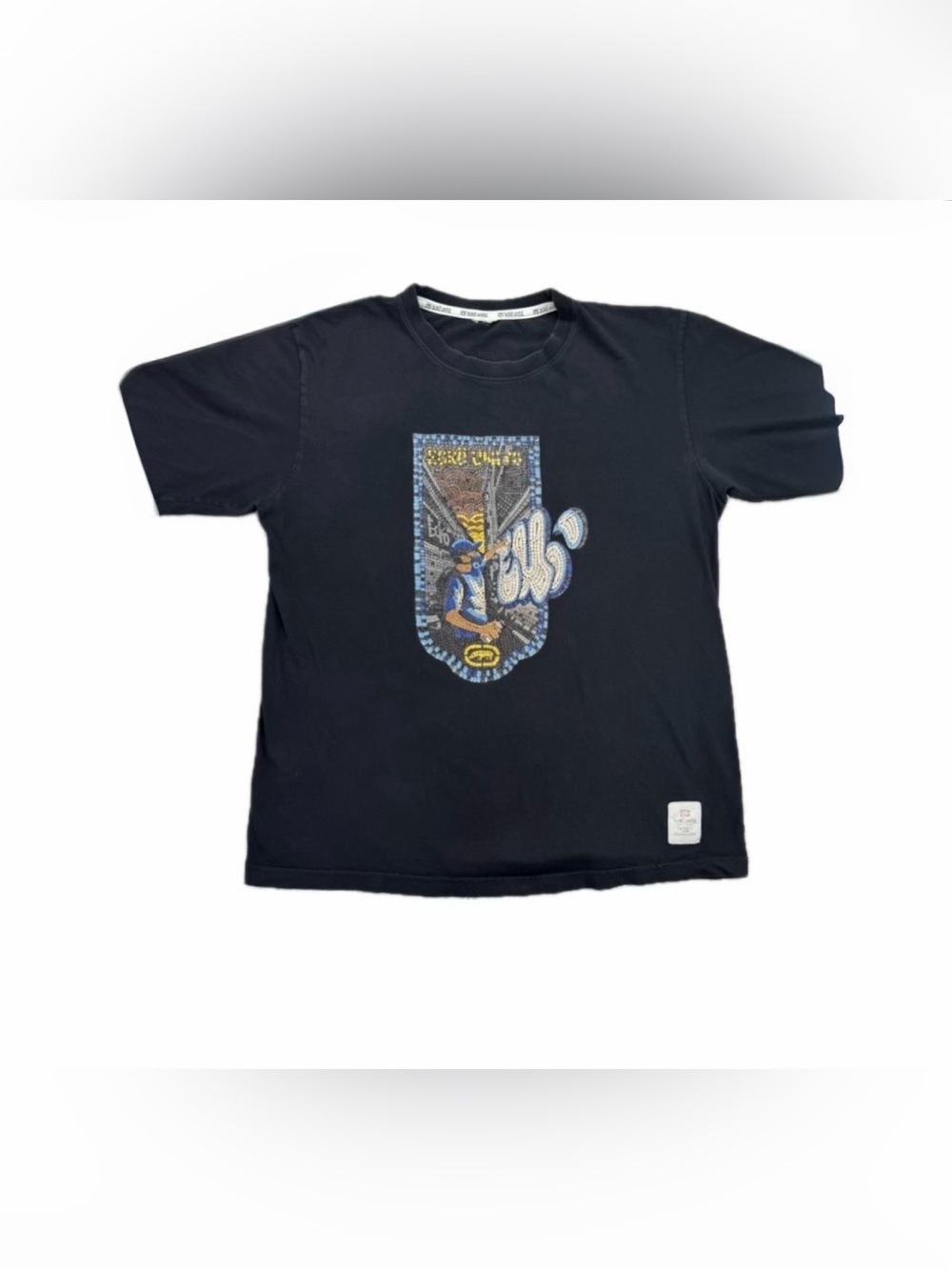 Vintage Ecko Unlimited T-SHIRT Graffiti Subway Art Y2K Train Of Thought Black XL